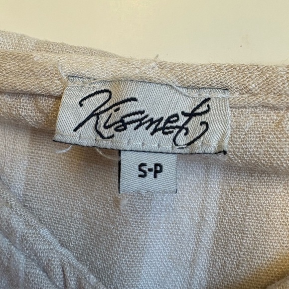 Kismet Ivory Wooden Button Front Linen Blend Casual Camisole Women's size Small - Picture 4 of 7